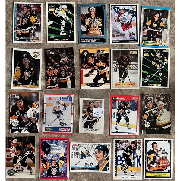 20 different Mario Lemieux hockey cards.