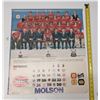 Image 2 : Vintage French Montreal Canadians Team Calendar (Hockey and Baseball Sponsored by Molson) Year 1981