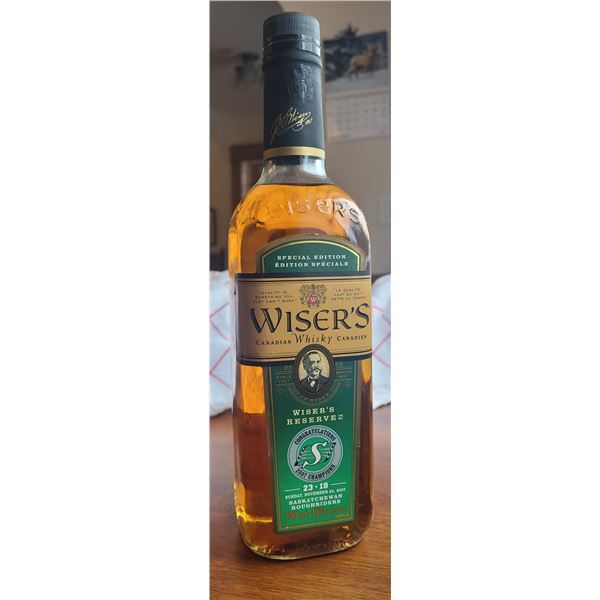 Wiser's Reserve Saskatchewan Roughrider's 2007 Champion - sealed bottle of whiskey