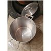 Image 1 : Large stainless steel Stock Pot with lid and stainless steel handles.  14" x 14"