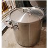 Image 4 : Large stainless steel Stock Pot with lid and stainless steel handles.  14" x 14"