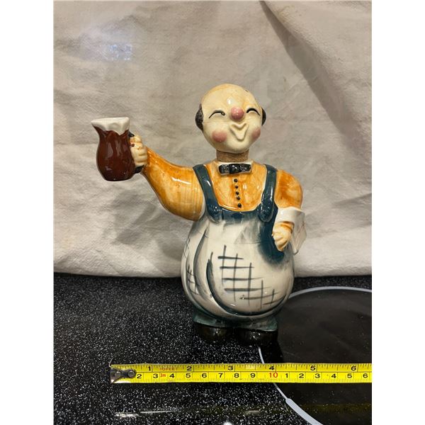 Decanter - Vintage Japanese Ceramic Bartender - Head is removable and drinks can be poured out of th
