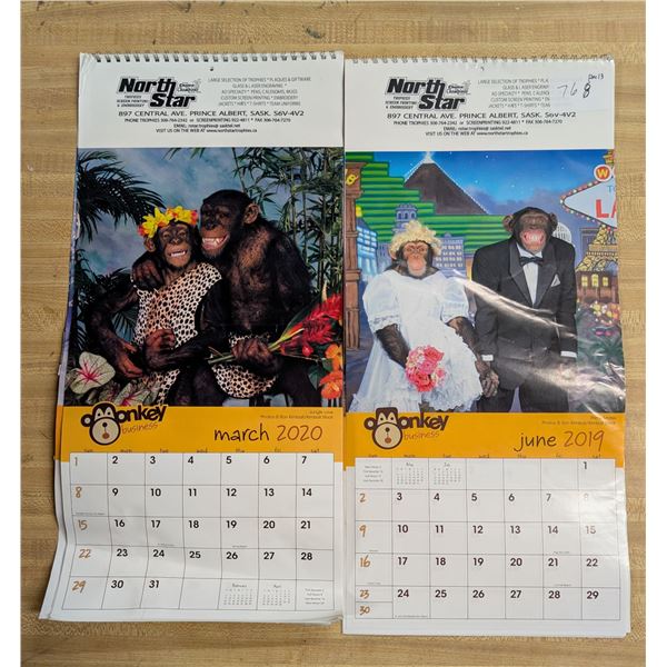 (2) North Star Calendars (Monkey Business)