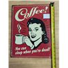 Image 1 : Coffee "You Can Sleep When You're Dead!" Tin Sign 16"x13"