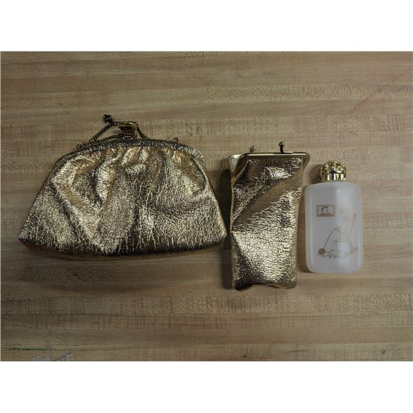 Vintage Hand Bags and Plastic Perfume Container