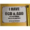 Image 2 : Tin Sign OCD 12"x8"