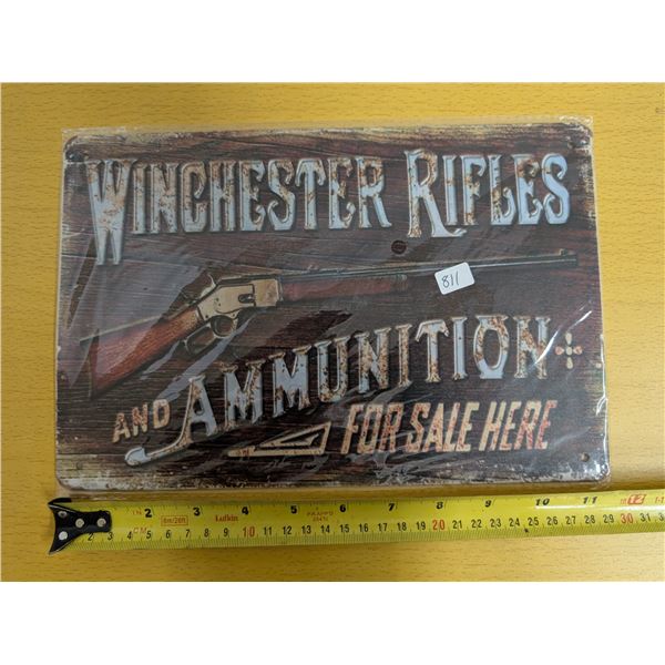 Tin Sign Winchester 12"x8"