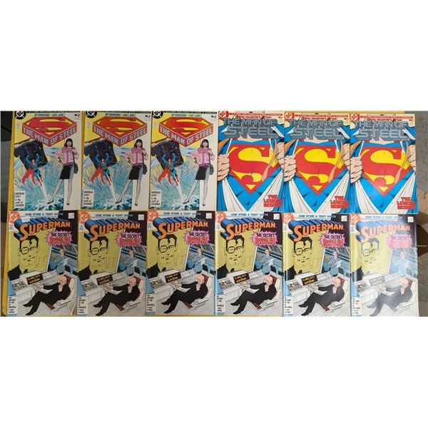 (3) Man of Steel 1986 #1, (3) #2, 3 #3 and (6) Feb 1987 #2