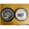 Image 1 : (2) Vintage 10 Inch Wall Clocks (tire Working) (tractor not Working)