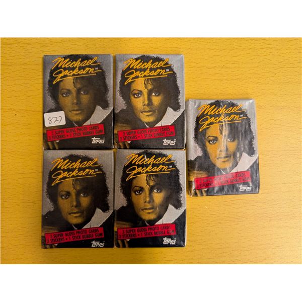 (5) Michael Jackson Topps Sealed Card Packs 1984