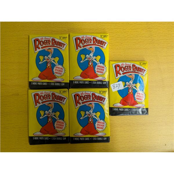 (5) Sealed Packs Topps Roger Rabbit 1987