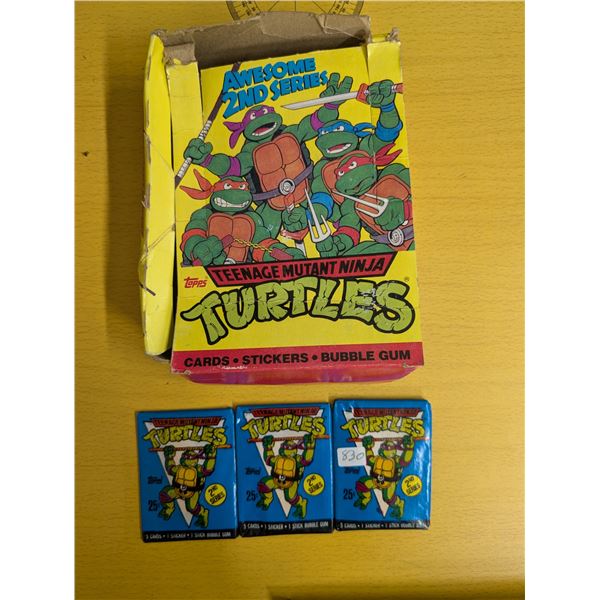 (3) Packs Topps 1990 TNMT Sealed Plus Display Box