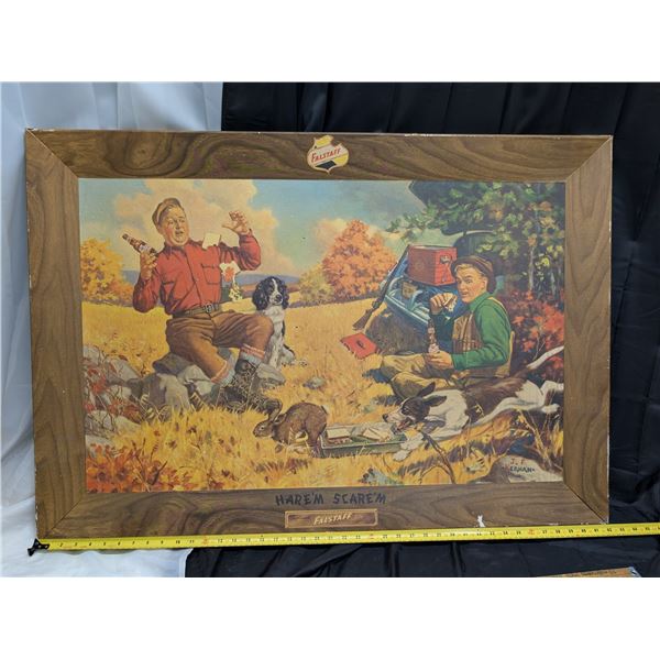 Vintage 1962 Falstaff "Hare'm Scare'm 42"x29" Painting by J.F Kernan