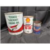 Image 1 : Texaco Air Craft Engine Oil Can (Empty) Premium Aeroshell Oil (full) and Havoline Supreme Can (Empty