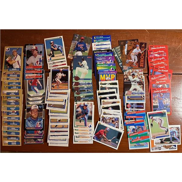 Montreal Expos Baseball lot of 100 different cards.