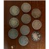 Image 1 : Lot of 10 well worn Canadian dimes (pre-1936) Edward VII & George V.