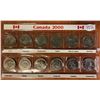 Image 1 : Canada 2000 Millennial set of 12 quarters in commemorative pouch sleeve.
