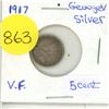 Image 1 : One - 1917 - 5 cent Silver Coin
