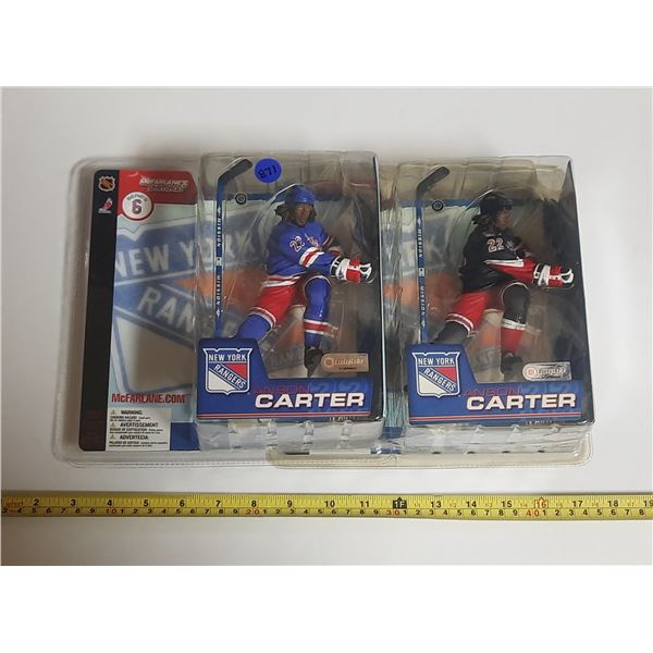 Two - Anson Carter Series 6 Mcfarland's (1- Regular and 1 - Blue Rangers Variant)