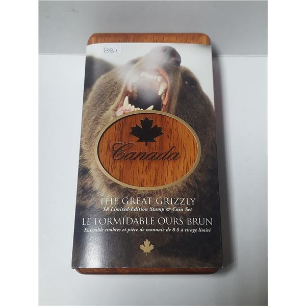 The Great Grizzly 2004 $8 Silver Coin & Stamp Set