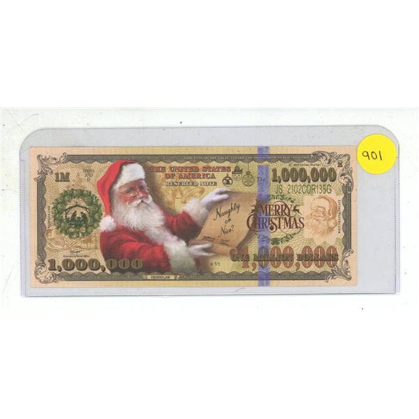 The United States of America Santa One Million Dollars. (Not A Legal Tender)