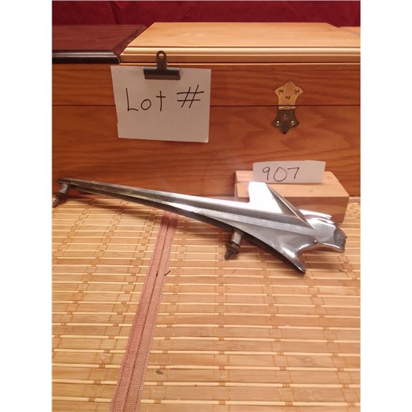 Lot # 907 Vintage 1950s Pontiac chrome Indian Chief hood ornament in excellent original condition wi
