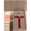 Image 2 : Lot # 916 A striking red cross with a central sparkling crystal cluster, elegantly presented in its 