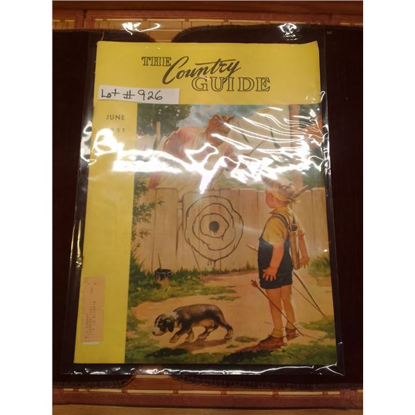Lot # 926 1951 The Country Guide – June Issue Vivid cover art: mischievous boy with bow & a
