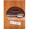 Image 1 : Lot # 928 **Vintage Polished Agate Ashtray** A striking mid-century agate slice ashtray, expertly po