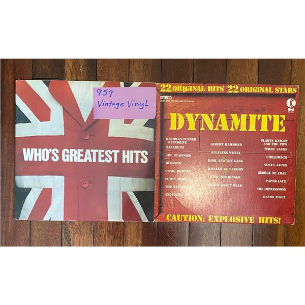 Who’s Greatest Hits album, Sound Explosion (K-Tel), 22 Original Hits; and Dynamite (K-Tel),