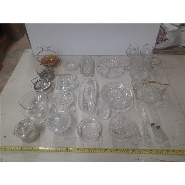 Lot of Crystal Glass Items and Other Items.