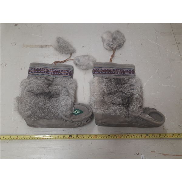 Pair of Tradional Grey Mukluks. (Foot Length 10 Inch)