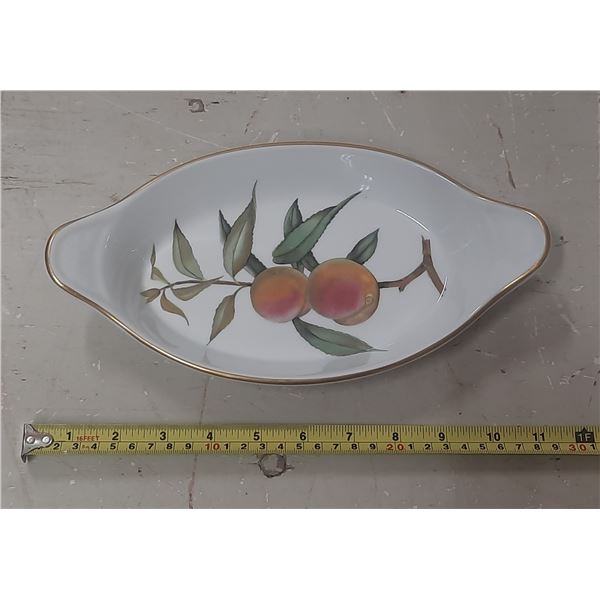 Vintage Royal Worcester "Evesham Gold" (Made In England) Oval Serving or Baking Dish.