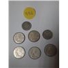 Image 1 : (3) 1968, (1) 1962, (1) 1964, (1) 1936, (1) 1921 Canada Silver 10 Cents Coins.