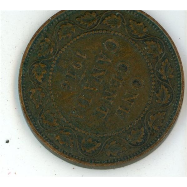 Antique 1916 Canadian One Cent Coin