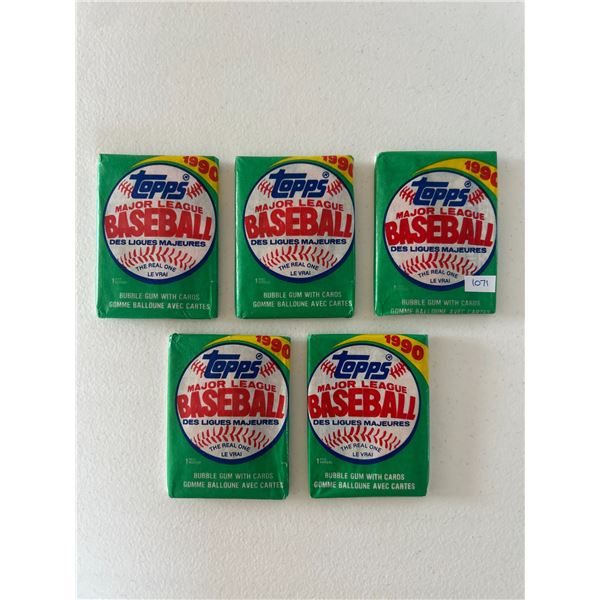 1990 Topps Baseball Card Wax Packs (5)