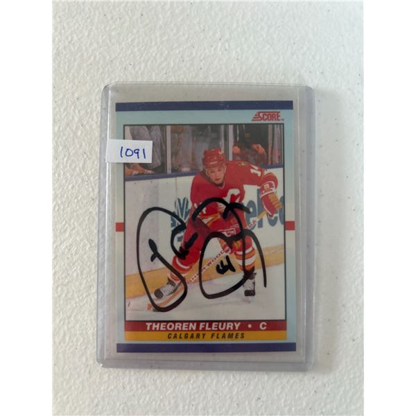 Theo Fleury - Autographed Hockey Card