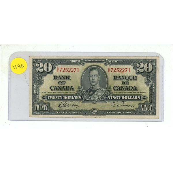 1937 Bank of Canada Twenty Dollars.