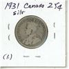 Image 2 : 1931 Canada Silver 25 Cents Coin.