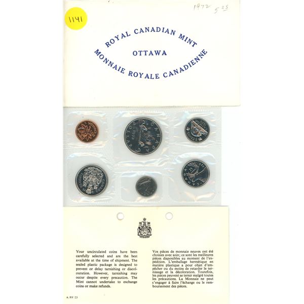 1972 Canada Uncirculated Coin Set.