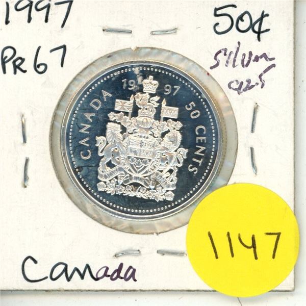 1997 Canada Silver 50 Cents Coin.
