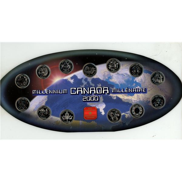 2000 Millennium Canada Quarters Coin Set.
