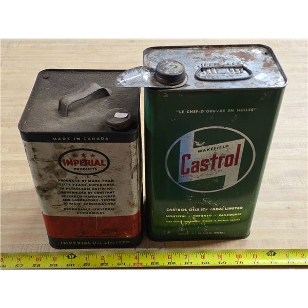 Imperial products tin and Castrol tin