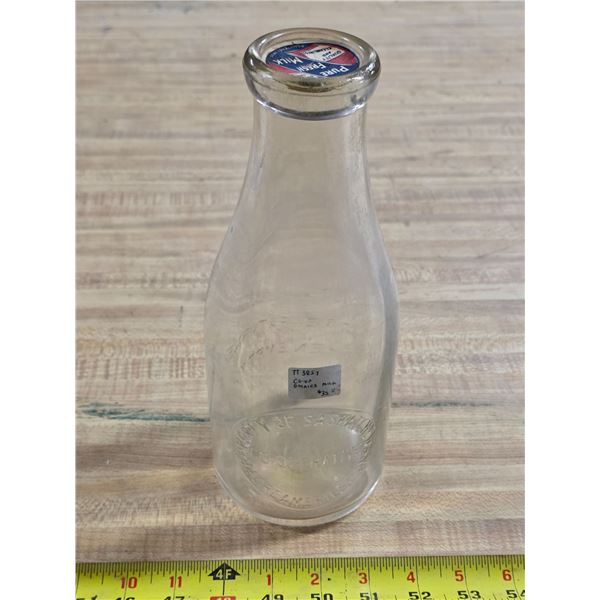 Cooperative glass milk bottle