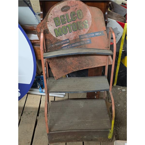 Delco motors battery display stand- 48"H