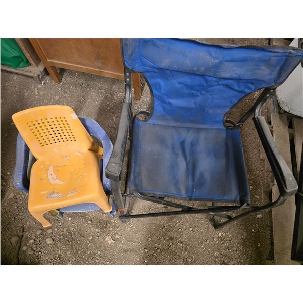 1 camping chair and 3 kids chairs