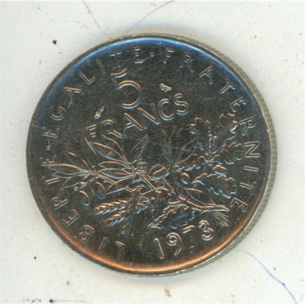 1973 France 5 Franc Coin.