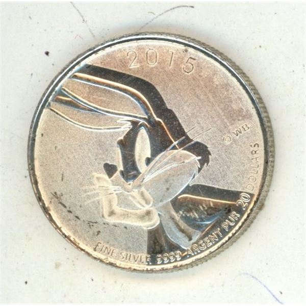 2015 Canadian $20 Looney Tunes : Bugs Bunny  Fine Silver Coin.
