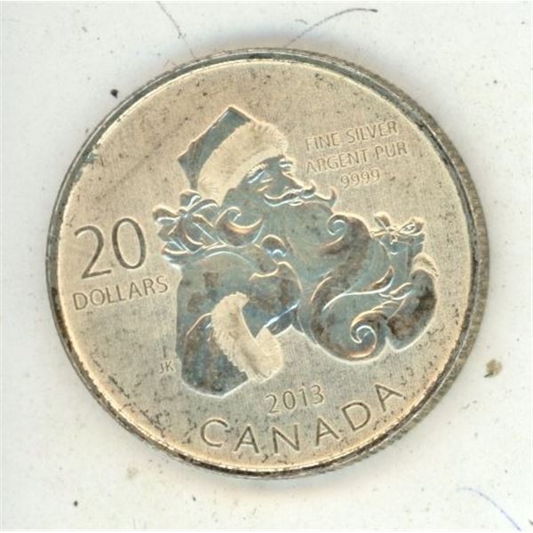 2013 $20 Santa Pure Silver Coin.