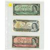 Image 1 : 1967, 1973 Canadian One Dollar  and 1954 Canadian Two Dollars.